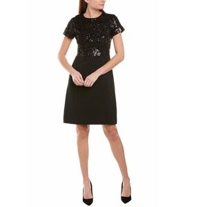 Brooks Brothers Black Sequin Short Sleeve Mini Dress